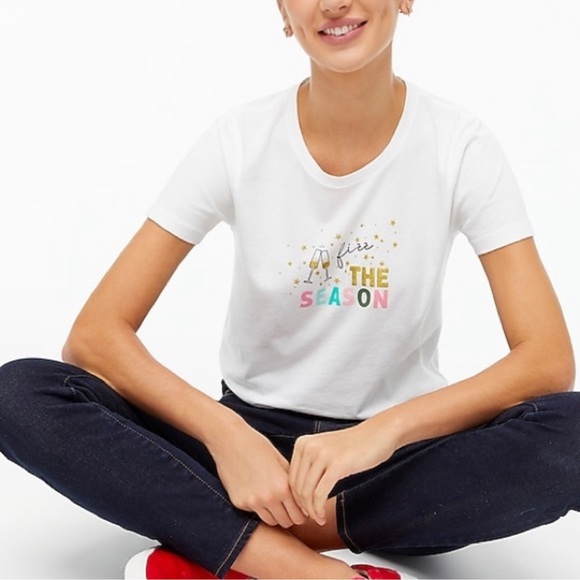 J Crew Graphic Tee Fizz The Season Size Small NWT - Picture 5 of 11